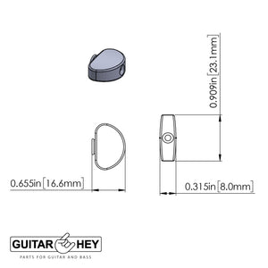 NEW Hipshot Grip-Lock Open-Gear TUNERS w/ LARGE Half Moon Buttons Set 3x3 NICKEL