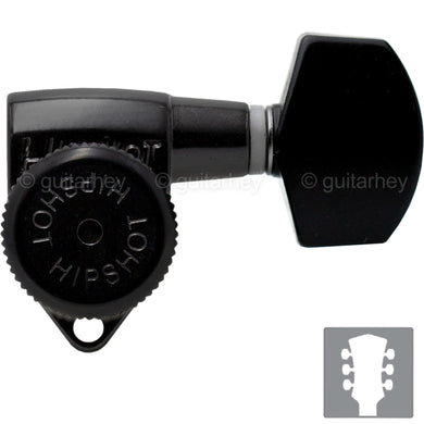 NEW Hipshot Grip-Lock Open-Gear LOCKING Tuners w/ Small Buttons Set 3x3 - BLACK