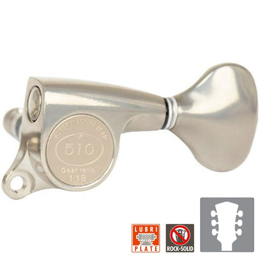 NEW Gotoh SGS510Z-S5 L3+R3 Set Mini Tuners 1:18 Ratio 3x3 - ANTIQUE X-NICKEL