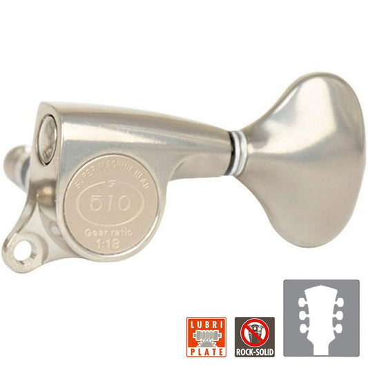 NEW Gotoh SGS510Z-L5 L3+R3 Set Mini Tuners 1:18 Ratio 3x3 - ANTIQUE X-NICKEL