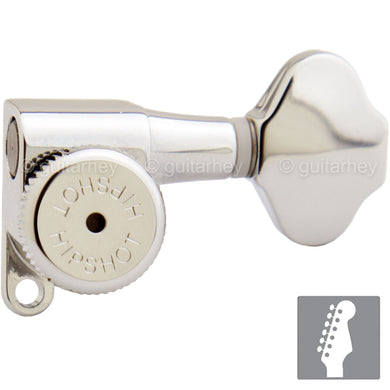 NEW Hipshot 6-in-Line STAGGERED Locking Tuners SET w/ Victorian Buttons - NICKEL