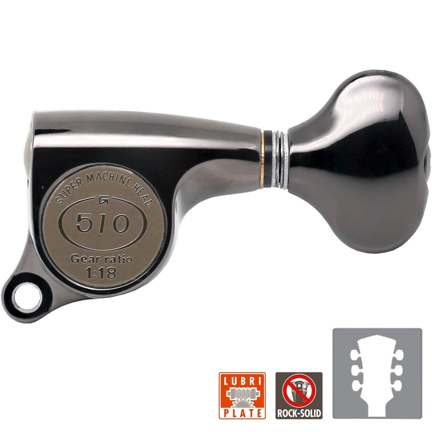 NEW Gotoh SGS510Z-S5 L3+R3 Set Mini Tuners 1:18 Ratio 3x3 - COSMO BLACK