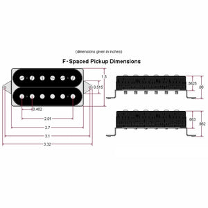 NEW DiMarzio DP207 D Sonic Bridge Guitar Pickup Humbucker F-Spaced - BLACK