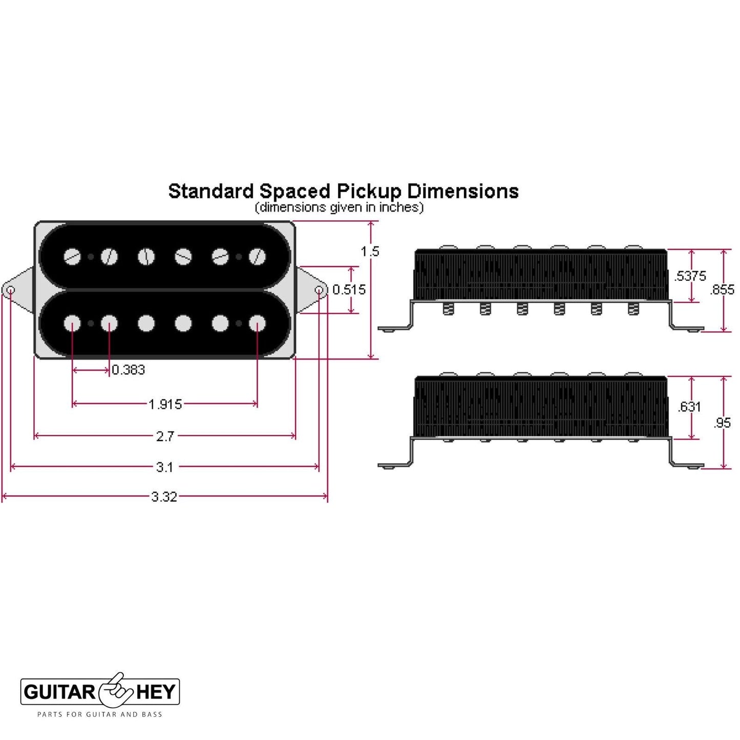 NEW DiMarzio DP223 PAF® 36th Anniversary Bridge Humbucker Standard Spaced, ZEBRA
