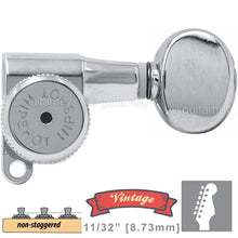 Load image into Gallery viewer, NEW Hipshot VINTAGE 6-in-Line Locking Tuners Non-Stag Oval Buttons - CHROME