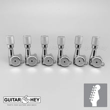 Load image into Gallery viewer, NEW Hipshot VINTAGE 6-in-Line Locking Tuners Non-Stag KNURLED Buttons - CHROME