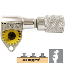 Load image into Gallery viewer, NEW Hipshot Classic 6 in Line Non-Staggered Open-Gear KNURLED Buttons - NICKEL