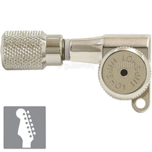 Load image into Gallery viewer, NEW Hipshot 6-in-Line LOCKING Tuners STAGGERED Knurled Buttons TREBLE - NICKEL