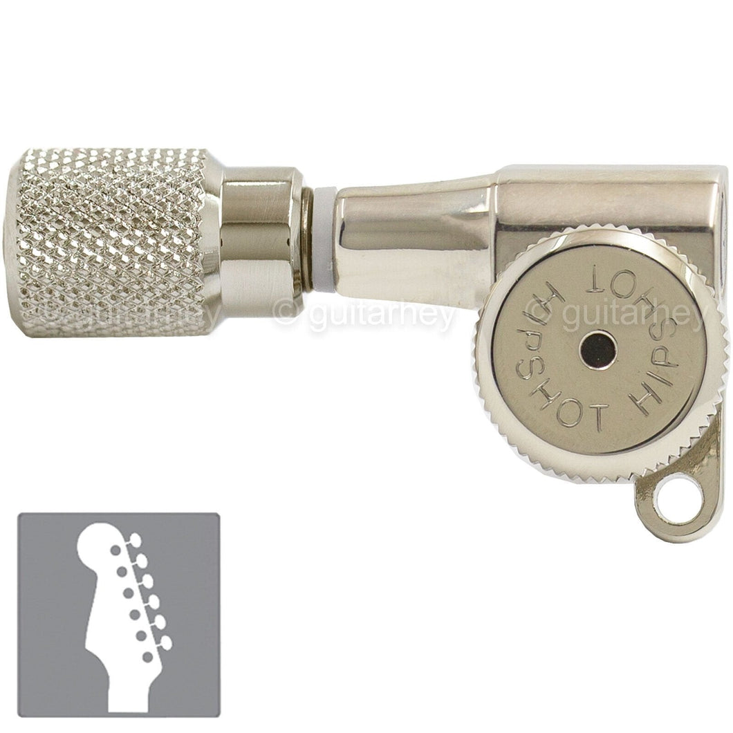 NEW Hipshot 6-in-Line LOCKING Tuners STAGGERED Knurled Buttons TREBLE - NICKEL