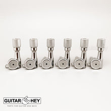 Load image into Gallery viewer, NEW Hipshot 6-in-Line LOCKING Tuners STAGGERED Knurled Buttons TREBLE - NICKEL