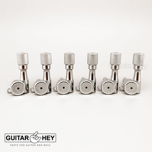 NEW Hipshot 6-in-Line LOCKING Tuners STAGGERED Knurled Buttons TREBLE - NICKEL