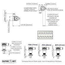 Load image into Gallery viewer, NEW Hipshot Classic 6 in Line STAGGERED Open-Gear 18:1 Gear Ratio - NICKEL