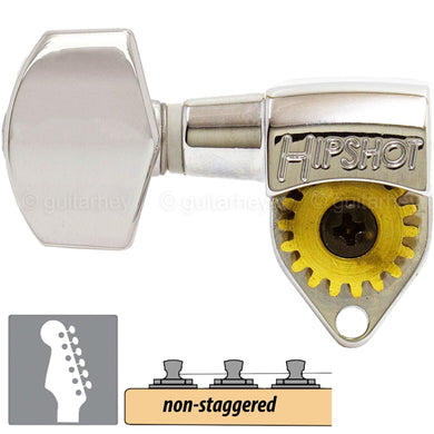 NEW Hipshot Classic 6 in Line LEFTY Non-Staggered Small Buttons 18:1 - NICKEL