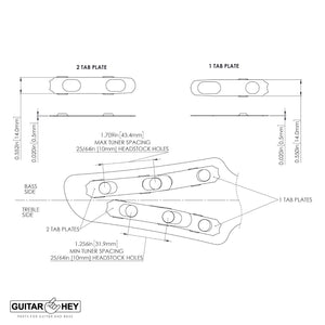 NEW Hipshot Classic Open-Gear Tuners 18:1 Half-Moon Pearl Buttons 3x3 - NICKEL