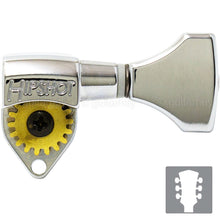 Load image into Gallery viewer, NEW Hipshot Classic Open-Gear Tuners 18:1 Gear Ratio w/ HS Buttons 3x3 - NICKEL