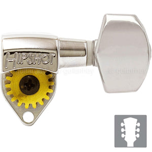 NEW Hipshot Classic Open-Gear Tuners 18:1 Gear Ratio HEX Buttons 3x3 - NICKEL