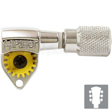 Load image into Gallery viewer, NEW Hipshot Classic Open-Gear Tuners 18:1 Gear Ratio KNURLED Buttons 3x3, NICKEL