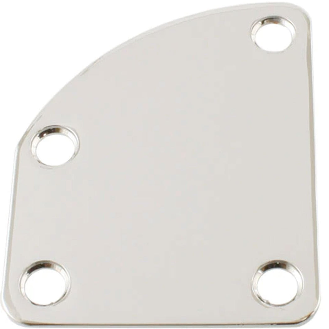 NEW 4-Hole Curved Neckplate For Guitar Or Bass - CHROME