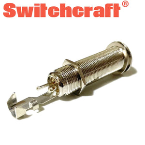 NEW (1) Switchcraft Stereo Threaded Barrel Jack for Guitar/Bass - NICKEL