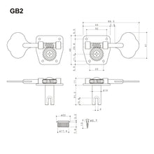 Load image into Gallery viewer, NEW Gotoh GB2 L4+R1 Clover Leaf 5-String Bass Tuners 26:1 Gear Ratio - NICKEL