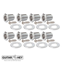 Load image into Gallery viewer, NEW Hipshot 8-String Grip-Lock LOCKING TUNERS Oval Buttons 4x4 Set - CHROME