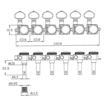 Load image into Gallery viewer, NEW Grover 505F Rotomatic Locking Tuners Vintage 6 In-line HEX keys - NICKEL