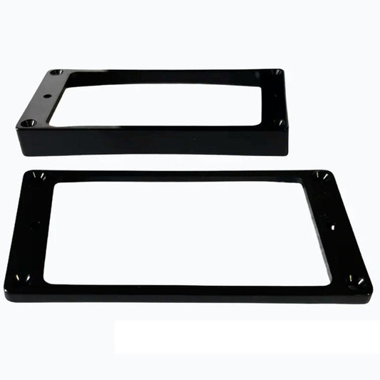NEW Humbucker Pickup Ring Set Plastic BLACK Neck & Bridge FLAT & Tapered/Slanted