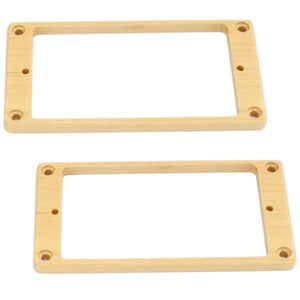 NEW Wood Flat Bottom Non-Slanted Guitar Humbucker Pickup Ring Set - MAPLE