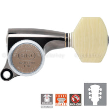 Load image into Gallery viewer, NEW Gotoh SGS510Z-M07 MGT L3+R3 Set Mini LOCKING Tuners IVORY 3x3 - COSMO BLACK