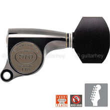 Load image into Gallery viewer, NEW Gotoh SGS510Z-EN07 6 in Line Set Mini Tuners EBONY Buttons 18:1, COSMO BLACK