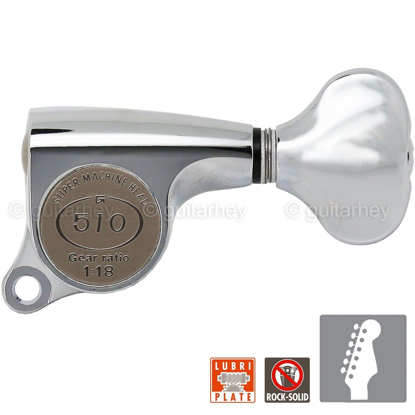 NEW Gotoh SGS510Z-S5 6 in Line Set Mini Tuners Small Buttons 18:1 - CHROME