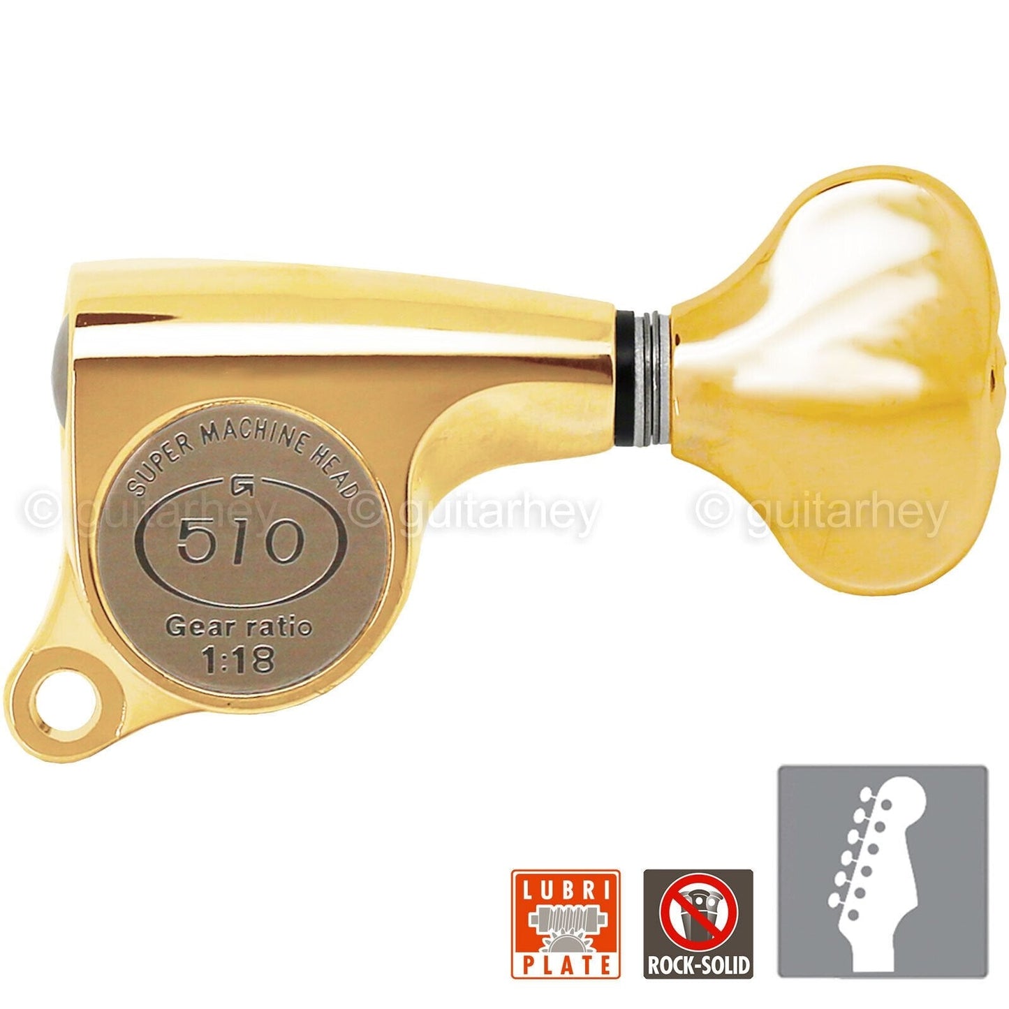 NEW Gotoh SGS510Z-S5 6 in Line Set Mini Tuners Small Buttons 18:1 - GOLD