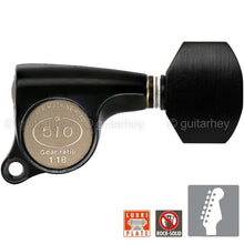 Carregar imagem no visualizador da galeria, NEW Gotoh SGS510Z-EN07 6 in Line Set Mini Tuners Small EBONY Buttons 18:1, BLACK