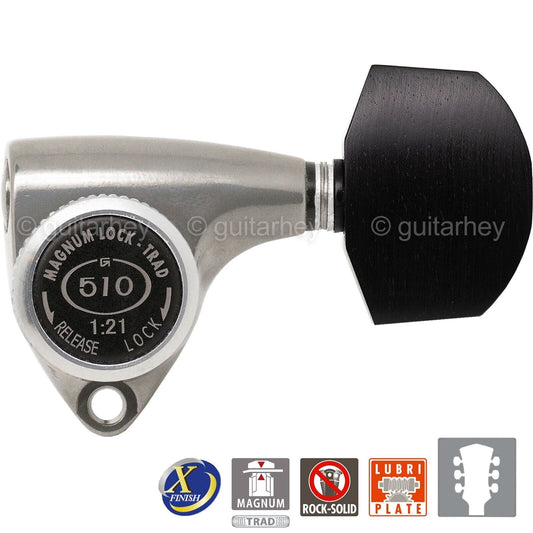 NEW Gotoh SGV510Z-EN01 MGT L3+R3 LOCKING Tuners Set 3x3, ANTIQUE X-FINISH NICKEL