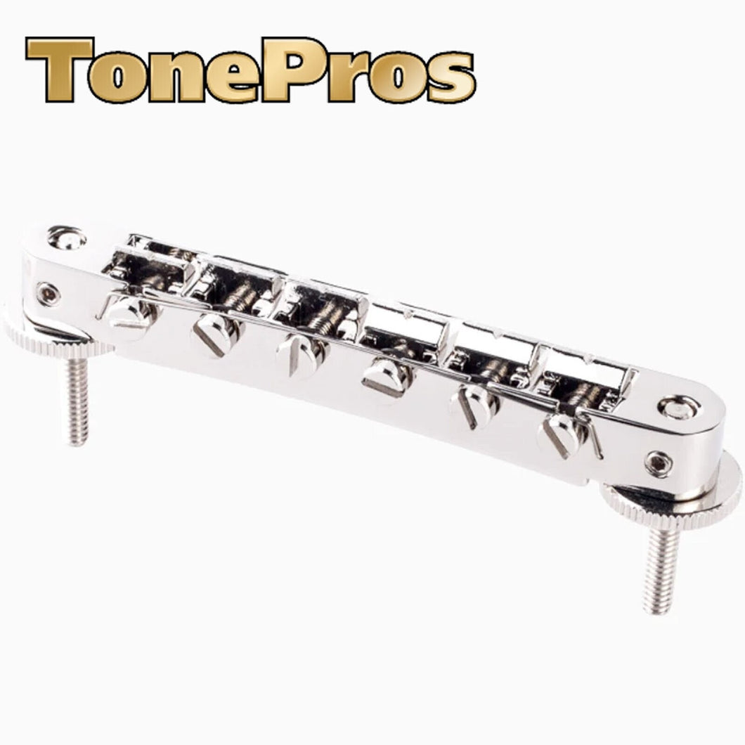 NEW TonePros AVR2P ABR-1 Style Tunematic Bridge Pre-Notched Saddles - NICKEL