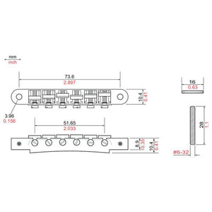 NEW TonePros AVR2P ABR-1 Style Tunematic Bridge Pre-Notched Saddles - NICKEL