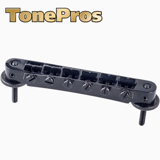 NEW TonePros AVR2P ABR-1 Style Tunematic Bridge Pre-Notched Saddles - BLACK