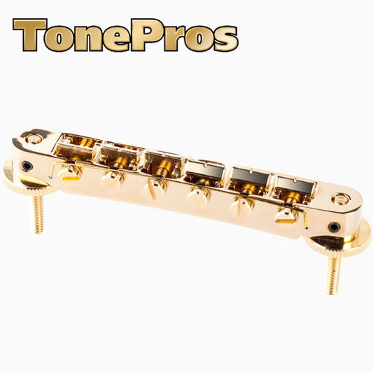 NEW TonePros AVR2P ABR-1 Style Tunematic Bridge Pre-Notched Saddles - GOLD