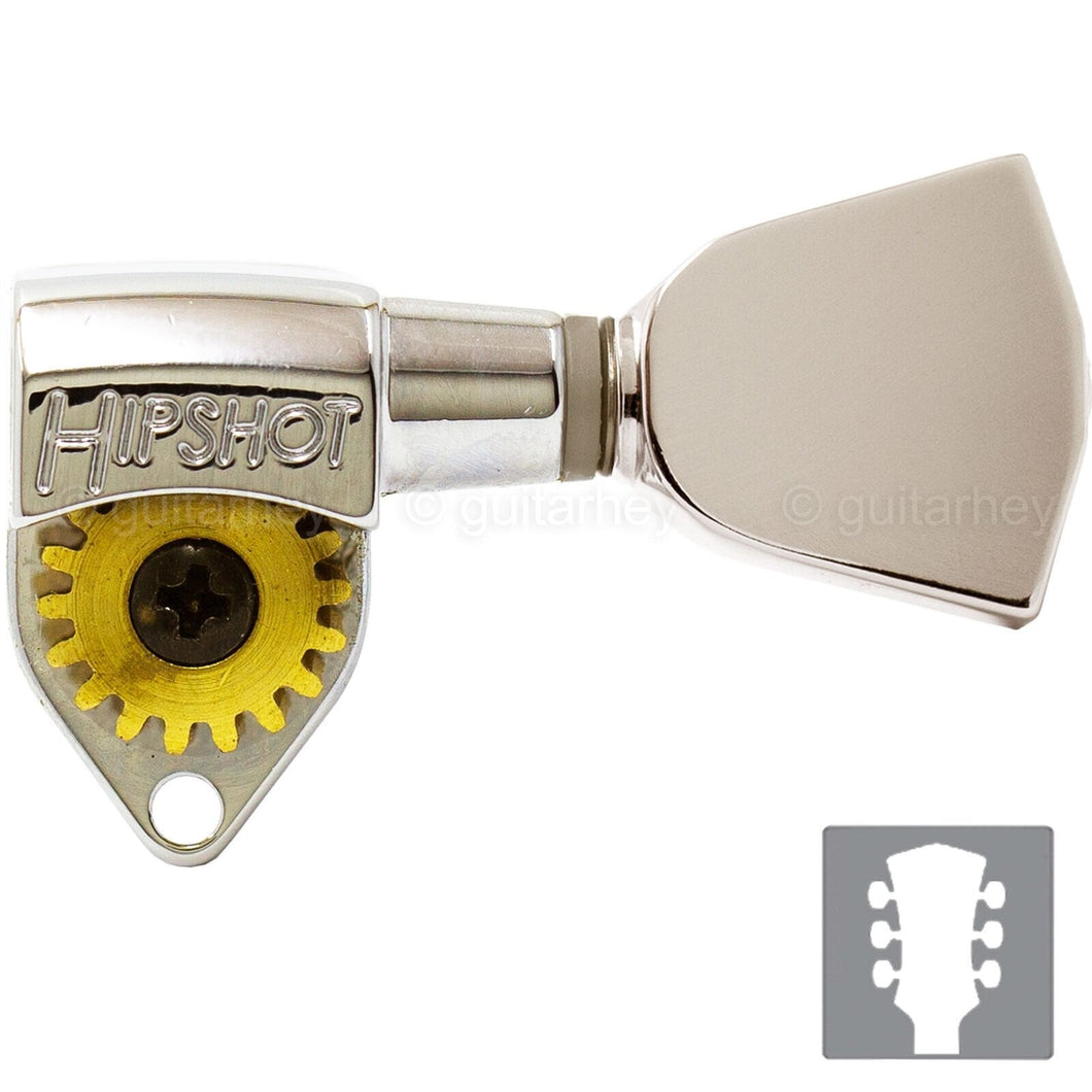 NEW Hipshot Classic Open-Gear Tuners 18:1 Gear Ratio Keystone Buttons 3x3 NICKEL