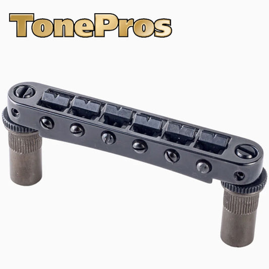 NEW TonePros TPFP Metric Tunematic, Large Posts, Pre-Notched Saddles - BLACK