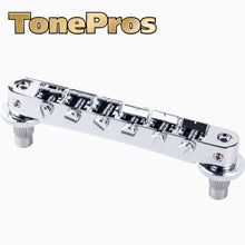 Load image into Gallery viewer, Tonepros NVR2P Nashville Style Tunematic Bridge with Pre-Notched Saddles, CHROME