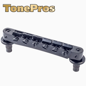 Tonepros NVR2P Nashville Style Tunematic Bridge with Pre-Notched Saddles - BLACK