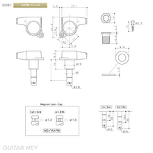 Load image into Gallery viewer, Gotoh SG381-05 HAPM MG MAGNUM LOCK 6 in Line post-height adjustable HAP - GOLD