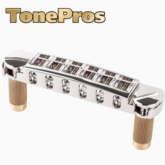 NEW Tonepros AVT2M Wraparound Bridge with METRIC Locking Studs - NICKEL