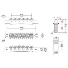 Load image into Gallery viewer, NEW Tonepros TPFR Roller Saddles, METRIC Tuneomatic - NICKEL