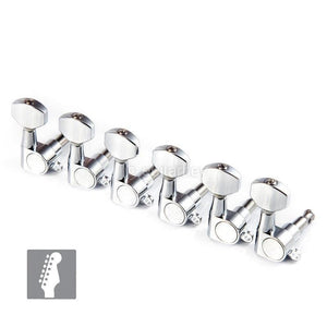 Hipshot Classic 6K1EN0C-STAG Mini Tuners M6 Style 6 in line STAGGERED - CHROME