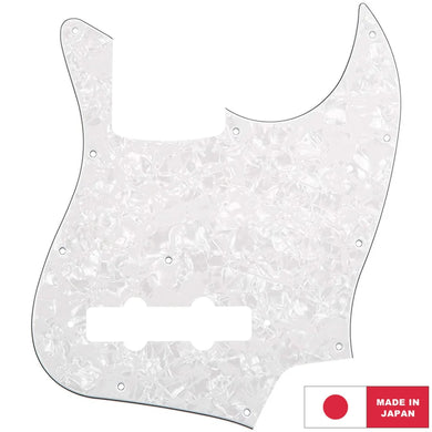 NEW 4-Ply 11 Hole Pickguard For Fender Japan 4 String Jazz Bass - WHITE PEARLOID