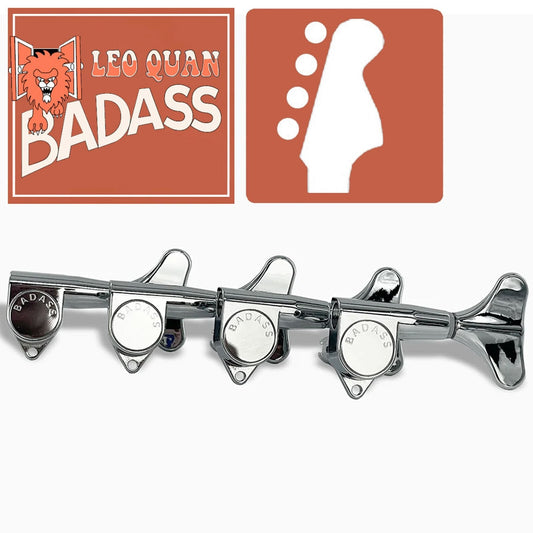 NEW Leo Quan® Badass 4-in-line Set SGT™ Bass Keys - Sealed 20:1 Ratio - CHROME