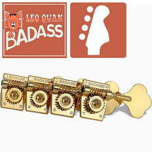 Load image into Gallery viewer, NEW Leo Quan® Badass 4-in-line set OGT™ Bass Keys Open Gear Large Post - GOLD