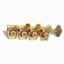 Load image into Gallery viewer, NEW Leo Quan® Badass 4-in-line set OGT™ Bass Keys Open Gear Large Post - GOLD